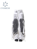 Dodobye Women White Y2k Baggy Cargo Jeans Harajuku Denim Trousers Aesthetic Jean Pants Vintage Japanese 2000s Style Trashy Clothes 2025