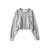 christmas outfit Dodobye Letter Graphic Vintage Cropped Sweatshirt