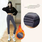 Dodobye Women Warm Leggings Underwear Waist Pants Fleece Tight Thermal Trousers Casual Cashmere Pants For Women Autumn Winter