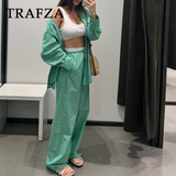 thanksgiving outfit Dodobye 2024 Spring Summer Casual Striped Women Suits Fashion Vintage Single Breasted Shirts+High Waist Drawstring Ladies Pants