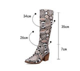 thanksgiving outfit Dodobye 2020 Cowboy boots Knee high print Pointed toe heel Brand women boots wedges shoes Big size 44