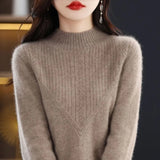 Dodobye Women's Sweater Turtleneck Long Sleeve Jumper Merino Wool Sweater Jerseys Autumn Winter Clothing Thick Knitwear Top