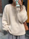 christmas outfit Dodobye Harajuku Loose Long Sleeve Women Sweater Korean Autumn Winter Jumpers Knitwear Soft Warm Tops Chic Solid Femme Sweater Pullover