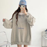 christmas outfit Dodobye Sweatshirt women's solid color plus velvet design niche gray reprint 2025 spring and autumn new Korean version oversize hooded