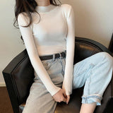 Black Friday Dodobye Knitted Solid Slim Turtleneck Women Casual Simple Elastic Thin Pullover Sweaters Lady Korean Autumn Chic Daily Basic Knitwear