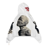 Dodobye 90s Streetwear Oversized Gothic Mummy Print Sweatshirt Hoodie Y2K Anime Hoodie Long Sleeve Pullover Retro Punk Men and Women Loose Streetwear