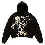 Dodobye 2024 New American Retro Comic Print Embroidery Y2K Harajuku Street Loose Hooded Sweater Loose Autumn Trend Sweater Couple Jacket