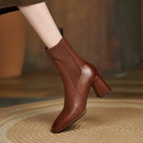 Dodobye 2025  Winter Square Head Thick High Heels with Velvet Women's Autumn/Winter Fashion Socks and Boots