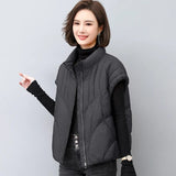 Dodobye 2025 New Korean Women's Vest Puffer Jacket Casual Parkas Round Neck Down Cotton Vest Loose-fit Slim Female Warm Snow Wear Top