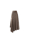 Dodobye Women's Brown A-line Skirt 90s Aesthetic Y2k Long Skirts Harajuku Korean Asymmetrical Skirt 2000s Vintage Fashion Clothes Summer