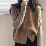 Black Friday Dodobye Elegant Sweater Vest Women Korean Button Solid Casual Basic V-Neck Knitted Tank Fashion Fall Sleeveless Lady Cardigan