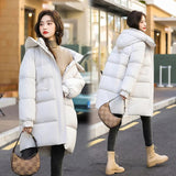 Dodobye 2025 New Long Winter Parkas Jacket Women's Loose Down Cotton Coats Casual Hooded Cotton-padded Outwear Puffer Parka Coat