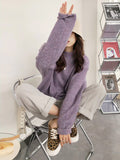 christmas outfit Dodobye Simple Loose Long Sleeves Round-Neck Sweater Tops Pullovers