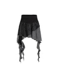 Dodobye Summer American Retro Hot Girl A-line Skirt Women Harajuku Gothic Irregular Pleated Mini Skirt Female Sweet Fashion Short Skirt