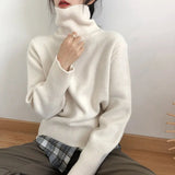 Black Friday Dodobye Zoki Autumn Warm Turtle Neck Sweater Women Fashion Korean Solid Knitted Basic Pullovers Loose O Neck Long Sleeve Female Jumper