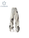 Dodobye Women Baggy Star Jeans Fashion Vintage 2000s Y2k 90s Pippie Denim Trousers Korean Retro High Waist Wide Leg Cowboy Pants Clothes