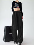 Dodobye Women Grey Pants Baggy Streetwear 90s Aesthetic Sweatpants Harajuku 2000s Y2k Elegant Vintage Soft Trousers Fashion Clothes 2025