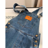 Dodobye Jumpsuits Women Streetwear Denim Overalls Vintage Loose Casual Wide Leg Pants High Waist Strap Straight Jeans Trousers New