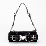 Dodobye Y2K Heart Metal Chain Shoulder Bag