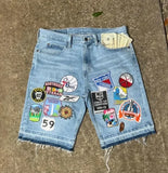 Dodobye Harajuku Rock Fashion Letter Jeans Summer Patch Embroidered Hip Hop Diamond Pants Men's Gothic Personalized Y2K Design Shorts