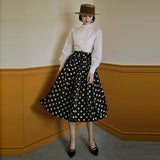 Dodobye Black Lady Polka Dot Umbrella Skirt