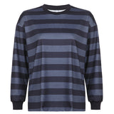 christmas outfit Dodobye Crew Neck Striped Oversize Sweatshirt