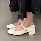 Dodobye Square Toe Marie Janes High Heels Shoes Summer Women Shallow Shoes 2024 New Designer Dress Shoes Elegant Pumps Femme