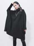 christmas outfit Dodobye Black Cropped Turtleneck Sweater Dress