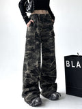 Dodobye Women's Baggy Camouflage Cargo Jeans Harajuku Oversize Denim Trousers Y2k Vintage Japanese 2000s Style Jean Pants Trashy Clothes