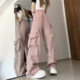 Dodobye Cargo Pants High Waist Women Streetwear Hip Hop Y2K Trousers Loose Casual American Style 90S Pockets Fashion Female Pants