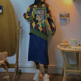 christmas outfit Dodobye Y2K Harajuku Turtleneck Knit Oversize Warm Long Sweater