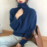 Black Friday Dodobye Zoki Autumn Warm Turtle Neck Sweater Women Fashion Korean Solid Knitted Basic Pullovers Loose O Neck Long Sleeve Female Jumper