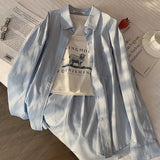 Dodobye Simple Women Shirt Korean Loose Long Sleeve Chic Button Up Top Casual Fall All Match Office Ladies Blouse New