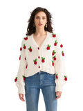 thanksgiving outfit Dodobye Women Knit Cardigan Long Sleeve Flowers Button Closure Fall Casual Jacket Sweater