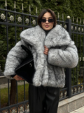 christmas outfit Dodobye 2024 Luxurious Big Lapel Fluffy Faux Fur Coat For Women Fashion Loose Long Sleeve Warm Furry Coat Winter Lady Elegant Streetwear