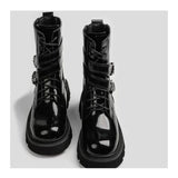 Dodobye 2025  Hot Sale Cross-tied Women's Boots Fashion Belt Buckle Modern Boots  New Side Zipp Mid-Calf Shoes