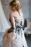 Dodobye Gothic Black Lace Party Dresses Champagne Sleeveless A-line Wedding Dress Vestidos De Fiesta-(PRE-ORDER)