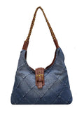 Dodobye Simple Casual Color Contrast Portable Large-Capacity Bag Female 2024 New Denim Tote Bag High-End Shoulder Bag