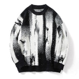 thanksgiving outfit Dodobye Ink Graffiti Collision Color Sweater Men Autumn Winterr Warm Thick Knitting Tops Hip Hop Loose Knitwear Y2K Pullover Streetwear