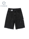 Dodobye High Waist Denim Shorts Women Fashion 2025 New Casual Harajuku Wide Legs Ripped Jeans Short Washed Female Summer Cotton Shorts