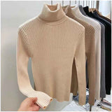 Black Friday Dodobye Zoki Winter Warm Turtleneck Sweater Women Solid Simple Basic Thick Velvet Knitted Pullover Korean Elegant Slim All Match Jumper