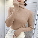 Dodobye Women Fall Turtleneck Sweater Knitted Soft Pullovers Cashmere Jumpers Basic Soft Sweaters Female Basic Blouse New