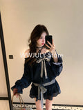 Dodobye New Harajuku Elegant Long Sleeve Y2k Mini Dress Bow Sexy Fashion Short Party Dress Holiday Sweet Casual Dress Hot Girls Chic