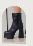 thanksgiving outfit Dodobye Fashion Women Ankle Boots Toe Chunky Heels 12cm Platform 5cm 49 50 Sexy Party Booties