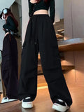 Dodobye Loose Women Cargo Pants Casual Pockets Pink Student Trousers Y2k Fall 90S Streetwear Female Pants New