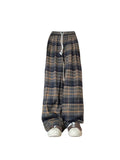 Dodobye Women's Plaid Baggy Sweatpants Harajuku Streetwear Fashion Aesthetic Pants Retro 2000s Vintage Oversize Wide Leg Trouser Clothes