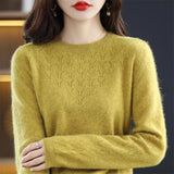 Dodobye 2025 High Quality Winter Women Sweater Merino Wool Knitted Solid Color Basic Sweater O-neck Long Sleeve Pullover Soft Jumper Top