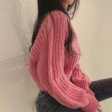 Black Friday Dodobye Zoki Autumn Knit Short Sweaters Fashion Sexy Hollow Out Long Sleeve O Neck Solid Pullover Loose Korean All Match Crop Jumper New