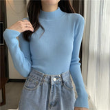 Black Friday Dodobye Knitted Solid Slim Turtleneck Women Casual Simple Elastic Thin Pullover Sweaters Lady Korean Autumn Chic Daily Basic Knitwear