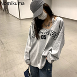 Dodobye Sudaderas Spring Autumn Sweatshirt Halter Letter Print Loose 2 Piece Aesthetic Hoodies Women Retro Fashion Casual Y2k Streetwear